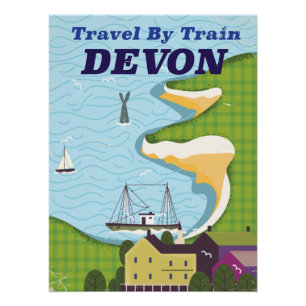 Poster Voyagez en train Devon