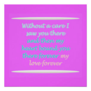 Poster Vrai romance poème motif rose