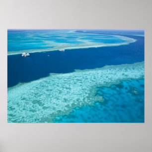 Poster Vue aérienne de la Grande Barrière de corail par l