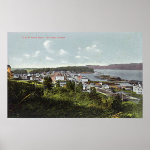 Poster Vue aérienne de la ville et de la baie de