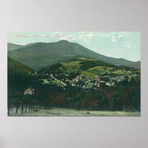 Poster Vue aérienne de la ville et du Mt. Tamalpais