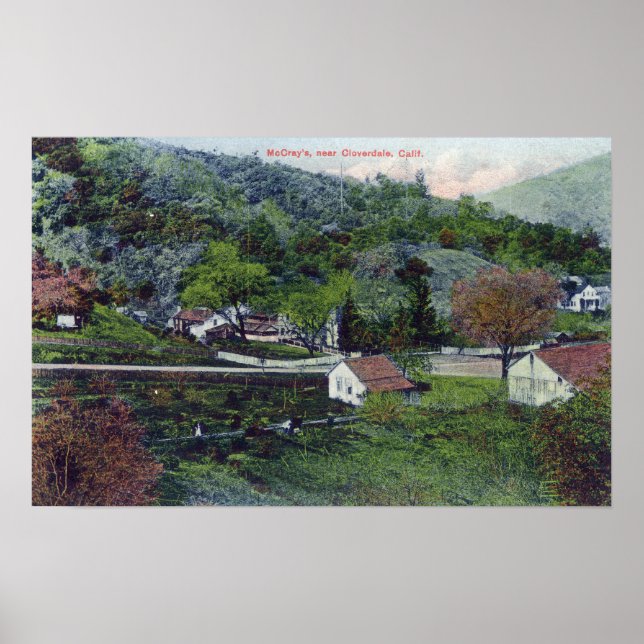 Poster Vue aérienne de McCray's Cloverdale, CA (Devant)