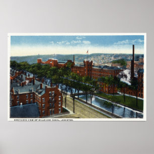 Poster Vue aérienne des moulins et du canal