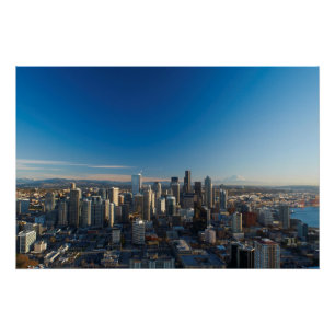Poster Vue aérienne d'horizon de ville de Seattle