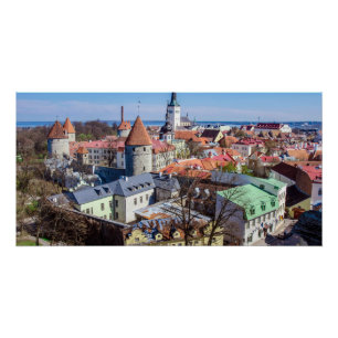 Poster Vue aérienne du centre de Tallinn