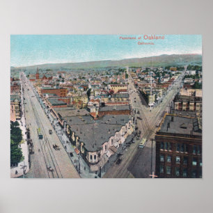 Poster Vue aérienne du CityOakland, CA