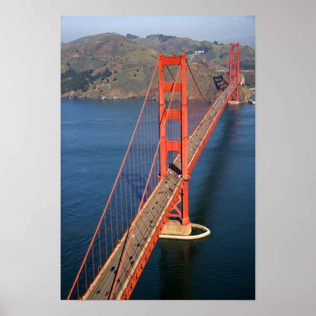 Poster Vue aérienne du Golden Gate Bridge dans la (Devant)