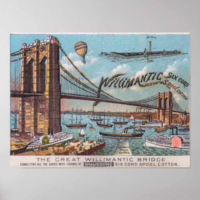 Poster Vue aérienne du pont Willimantic (Devant)