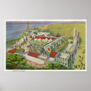 Poster Vue aérienne du village irlandais