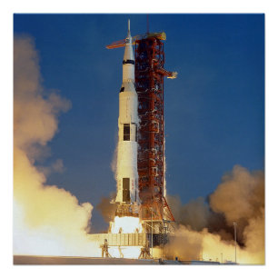 Poster Vue au sol de l'engin spatial de la mission lunair