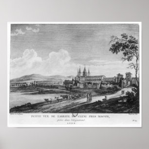 Poster Vue d'abbaye de Cluny