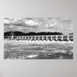 Poster Vue de barrage de Bonneville de photographie