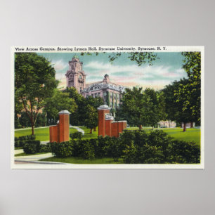 Poster Vue de campus de Syracuse U montrant Lyman Hall