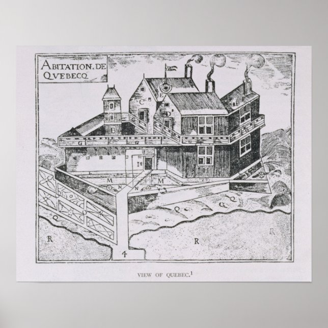 Poster Vue de Champlain sur le Québec (Devant)