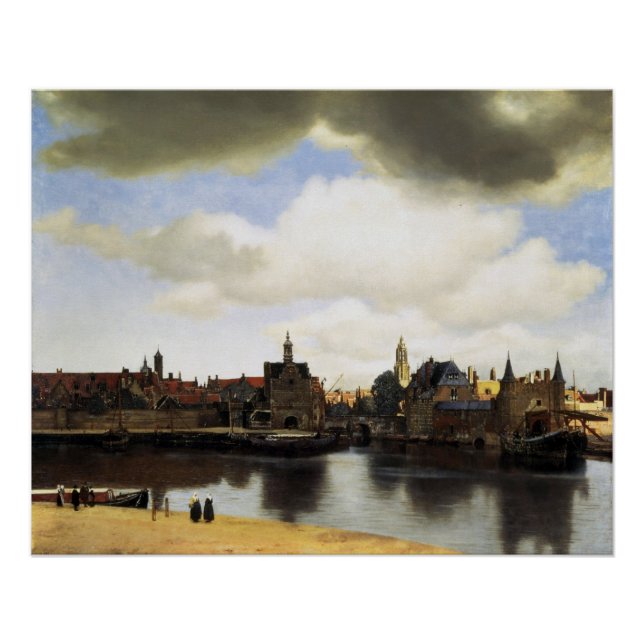 Poster Vue de Delft Johannes Vermeer Glossy (Devant)