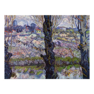 Poster Vue de jardin fleuri d'Arles de Van Gogh