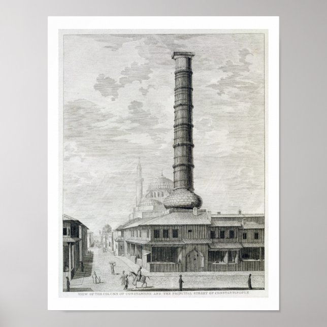 Poster Vue de la colonne de Constantine et de la Principa (Devant)