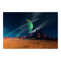 Vue de la lune sur la planète