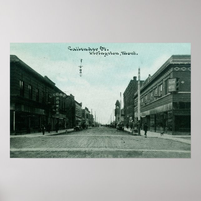 Poster Vue de la rue CallenderLivingston, MT (Devant)