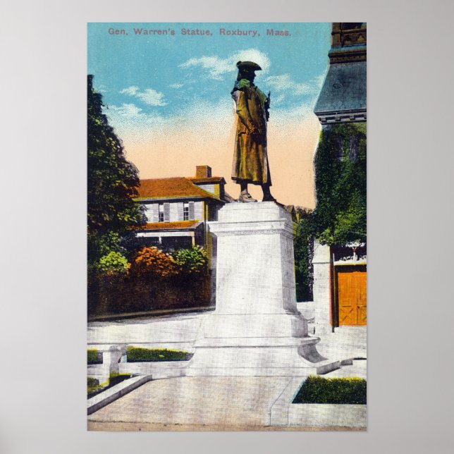Poster Vue de la statue du général Warren (Devant)