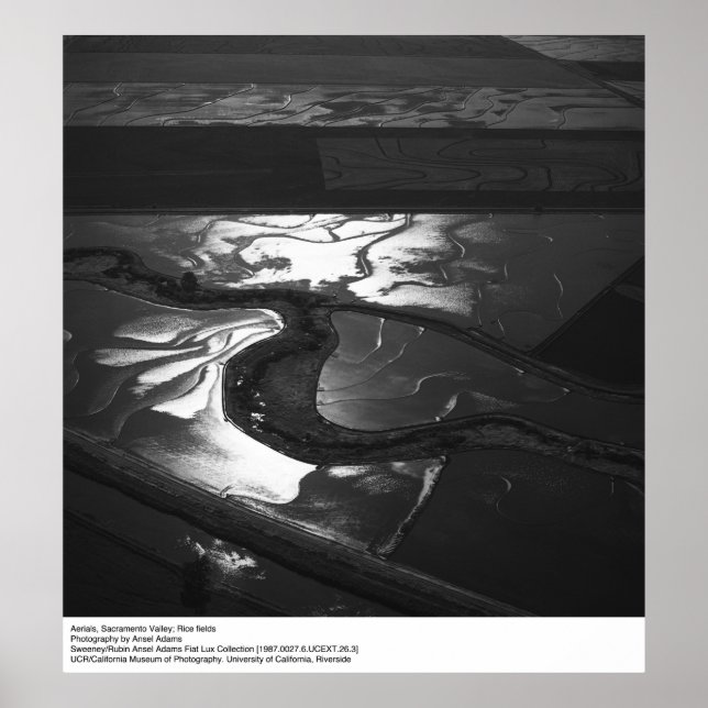 Poster Vue de la vallée de Sacramento par Ansel Adams (Devant)