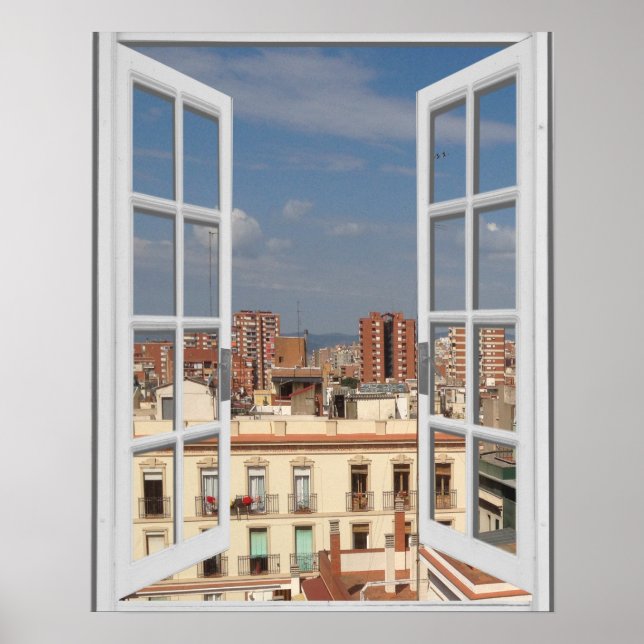 Poster Vue de la ville méditerranéenne de Barcelone  (Devant)