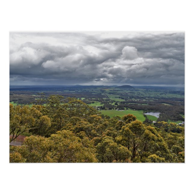 Poster Vue de l'affiche brillante du mont Buninyong (Devant)
