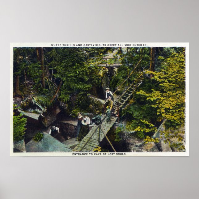 Poster Vue de l'entrée de la grotte des âmes perdues (Devant)