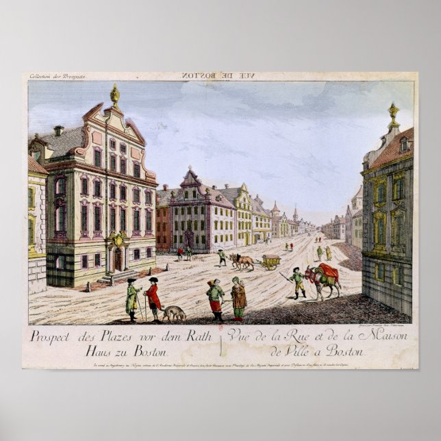 Poster Vue de l'hôtel de ville, Boston (Devant)