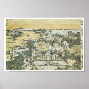 Poster Vue de Mimeguri, Toyoharu, 1780