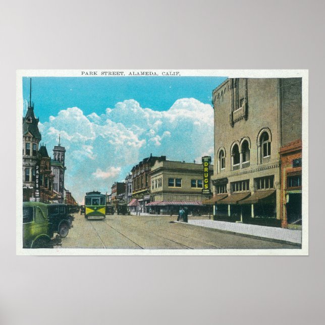 Poster Vue de Park StreetAlameda, CA 2 (Devant)