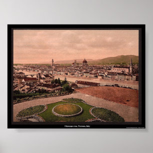 Poster Vue de paysage urbain, Florence, Italie