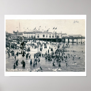 Poster Vue de plage, parc d'Asbury, cru de New Jersey