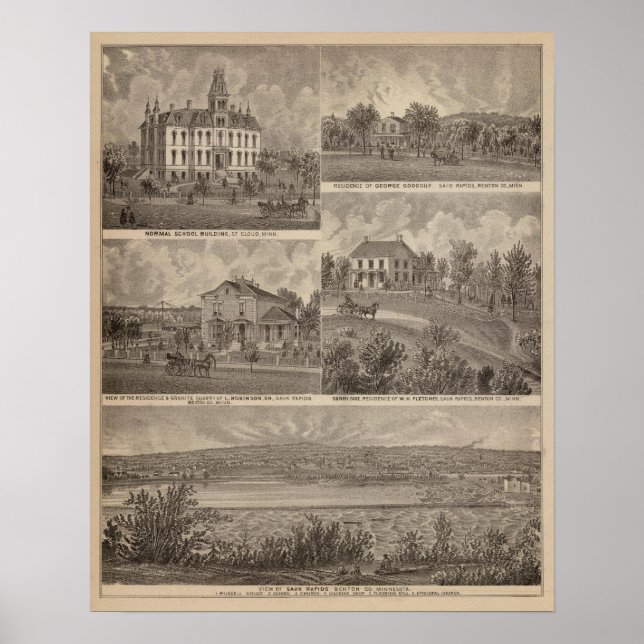 Poster Vue de Sauk Rapids, Minnesota (Devant)