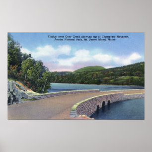 Poster Vue de viaduc de crique de loutre, Champlain Mt.