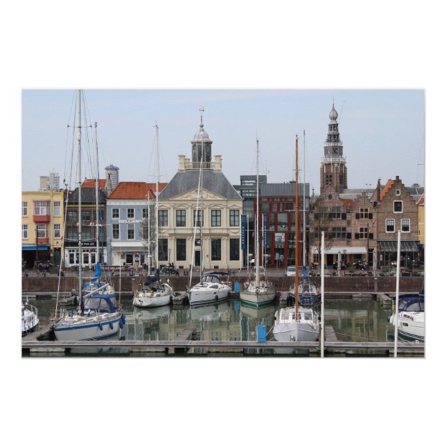 Poster Vue de Vissershaven, Vlissingen, Pays-Bas  (Devant)
