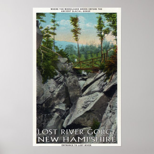 Poster Vue d'entrée d'une gorge glaciaire antique (Devant)