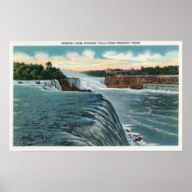 Poster Vue des chutes du Niagara depuis Prospect Point (Devant)