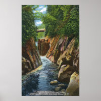 Vue des chutes et du pont de la rivière Ausable