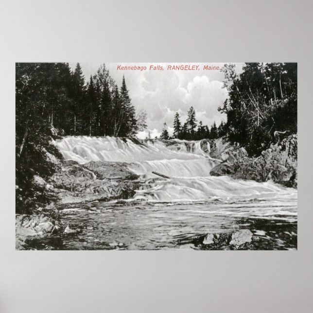 Poster Vue des chutes Kennebago (Devant)
