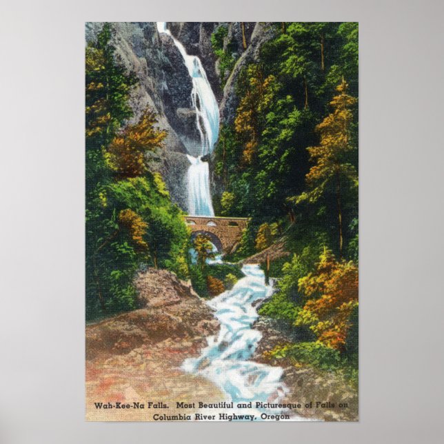 Poster Vue des chutes Wah-Kee-Na (Devant)