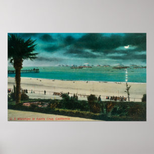 Poster Vue des navires de guerre des USA dans