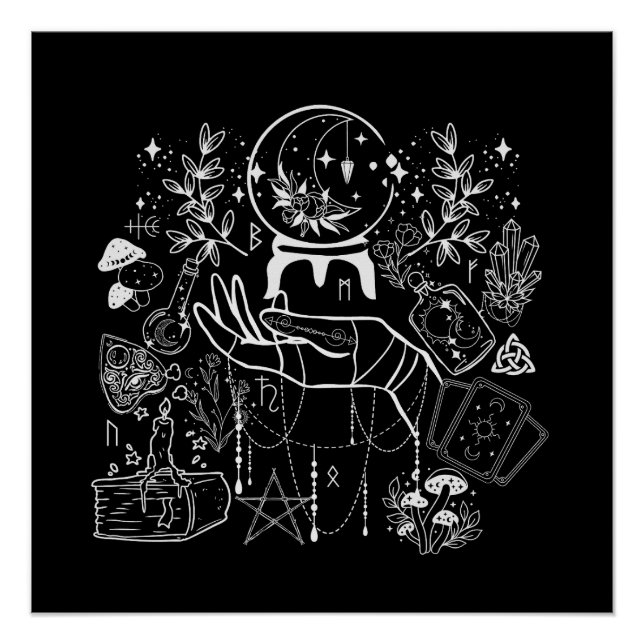 Poster Vue des sorcières : Conception visionnaire mystiqu (Devant)