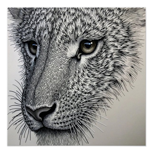 Poster Vue détaillée du loup (Devant)