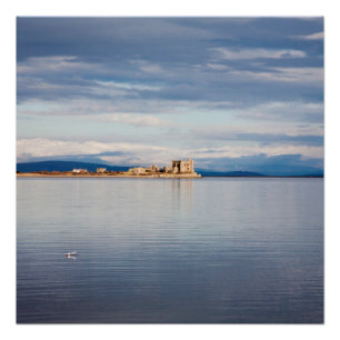 Poster Vue d'hiver Piel Island Morecambe Bay Cumbria