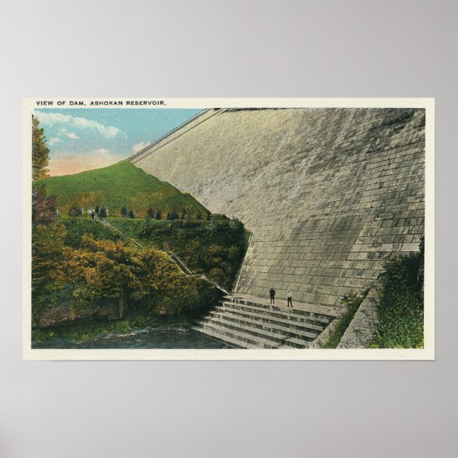 Poster Vue du barrage du réservoir Ashokan (Devant)