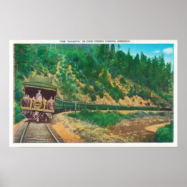 Poster Vue du canyon de Shasta TrainCow Creek, OU (Devant)