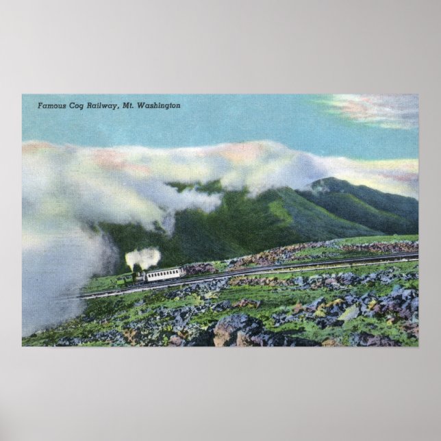 Poster Vue du fameux chemin de fer Cog (Devant)