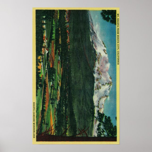 Poster Vue du mont Shasta de Shasta CityShasta, CA (Devant)