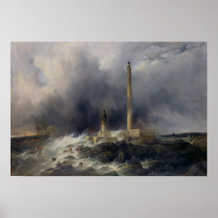 Poster Vue du phare chez Gatteville